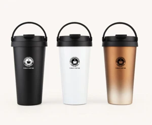 Sublimation Tumbler 500ml Stainless Steel Coffee Cup  Handle Flip Coffee Mugs Sublimation Blanks Skinny Tumbler