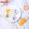 Summer Cartoon DIY 4 Cell Frozen Ice Cream Maker Popsicle Molds Set Lolly Mould Tray Popsicle Sticks Kitchen Tools
