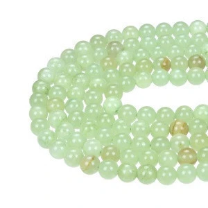 Synthetic Green Selenite Smooth Round Loose Beads For Jewelry Making