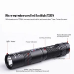 Tank007 rechargeable head lamp flashlight usb recharger removable explosion proof helmet light torch headlamp led headlight