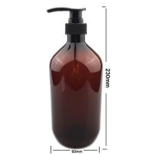 Top grade  32oz 1000ml 1L Plastic Amber Boston round PET Shampoo Bottle with lotion pump