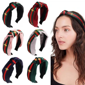 Top Knot Turban Headband 40&#x27;s Vintage Style Elastic Hairband Hair Accessories No Slip Stay on Knotted Head band Women