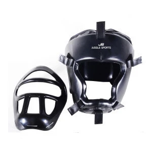 Top Quality Boxing Head Guard Black w Grill Face Cover Kick Boxing Helmet For Boxing Training Head Guards