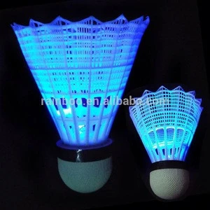 Top quality lighting nylon plastic colorful indoor LED badminton shuttlecock