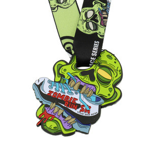 Top Sell Customized Metal Printing Logo Zombie Run Medals