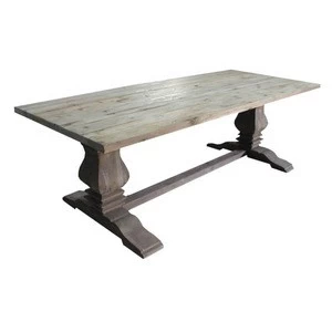 Top selling antique rectangular restaurant home recycled rustic wood farmhouse trestle dining table