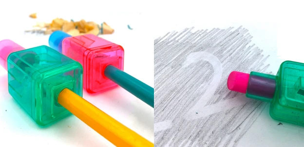 TOP styled  Nail Polish Shaped Sharpener with Eraser ,easy Dumping debris and works well!Funny stationery for kids
