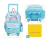 Travelling all over printing cute children schoolbags girls trolley backpack school bag with wheels