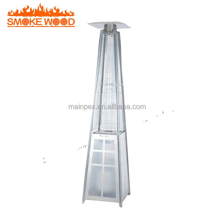 Tube Flame Patio Gas Heater with LED High Quality Glass Stocked