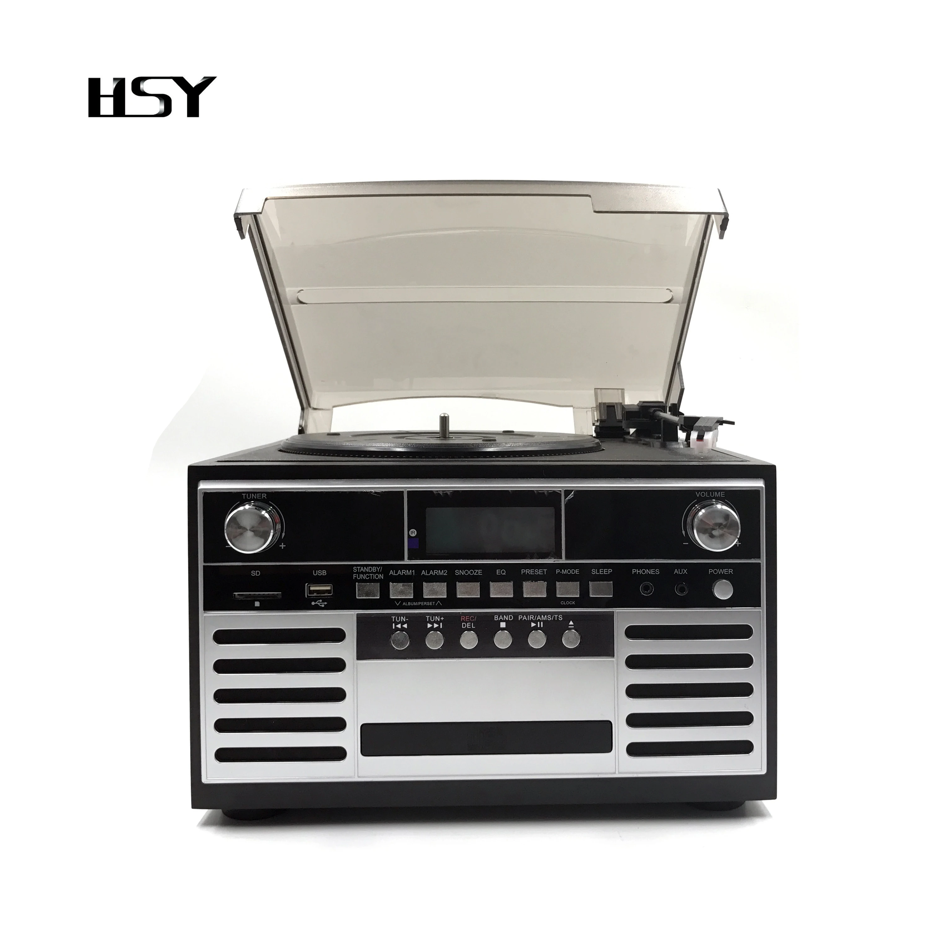 Turntable CD Radio Cassette SD USB Record Player Hot