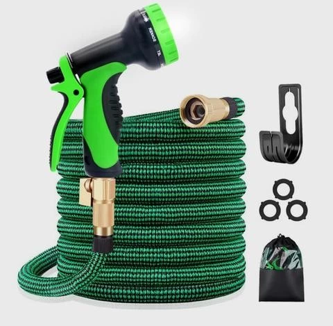 Two-color expandable garden hose garden water hose brass connector