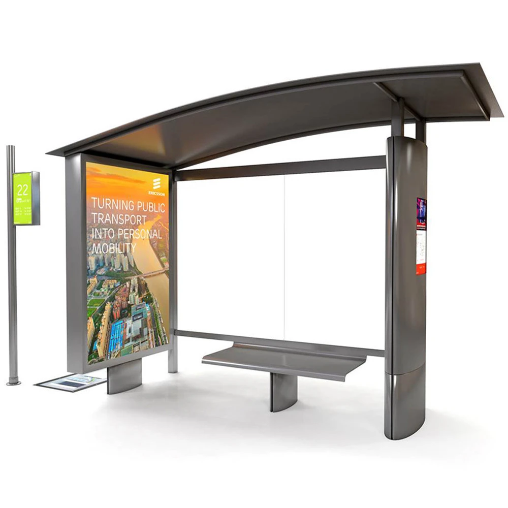 Urban street outdoor furniture advertising bus stop shelter