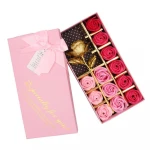 Valentine Handmade Printing logo Paper Unique Blister Tray Ribbon Package Elegant Truffle Chocolate Flower Box With Lid