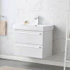 VC CUCINE Foshan factory high quality small modern PVC vanity bathroom with 2-Drawer