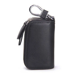 VICUNA POLO genuine leather key case wallet double zipper car key holder