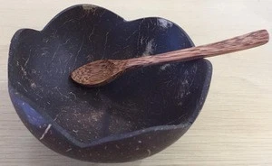 Vietnam coconut shell bowl and spoon fork