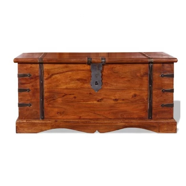 Vintage Industrial Trunk Jodhpurs Style Mango Wood Trunk Old Wood Trunk Cabinet in Mango Wood Coffee table