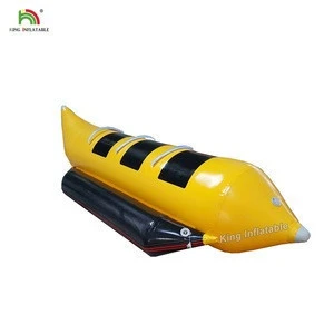 Water Park Games Commercial Grade Used Towable 3 Seats Banana Boat, Yellow inflatable banana raft for sale