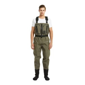 Waterproof zipper chest breathable fly fishing waders stockingfoot best fishing waders