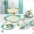 Import wave shape tea set 15pcs in color box gift item with elegent design with glass tea pot with warmer coffee cup and tea set from China
