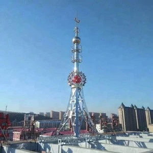 Well-designed rooftop decorative lattice antenna tower for telecommunication