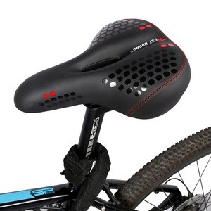 WEST BIKING Bike Saddle With Tail Light Thicken Widen MTB Saddles Soft Comfortable Cycling Hot Selling Heated Bicycle Saddle