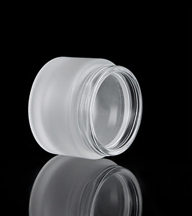 whole sale  luxury cosmetic packaging clear frosted frosted glass cosmetic jar amber skin care cream glass jars with cap