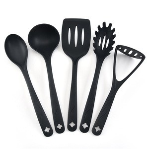 Wholesale 5pcs black nylon kitchen utensils set for kitchenware