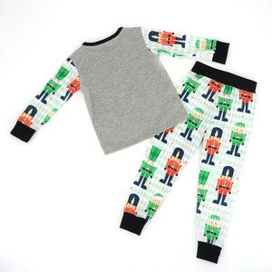 Wholesale children&#039;s boutique clothing matching girl and boy outfits christmas pajamas
