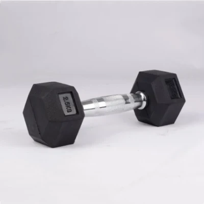 Wholesale Commercial Gym Fitness Equipment Weightlifting Dumbbell Hex Rubber Dumbbell