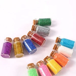 Wholesale Craft Glitter In Shaker Bottles 6 Glass Bottles Iridescent Glitter Powder Set