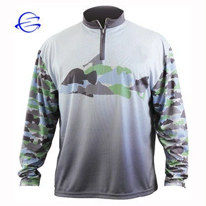 Wholesale Custom Fashionable Sublimation Print Fishing Clothing Shirts 100 Polyester Men Tournament Fishing Jerseys