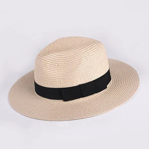 Wholesale Custom Lady Raffia Paper Floppy Panama Summer Beach Sun Straw Hats For Women