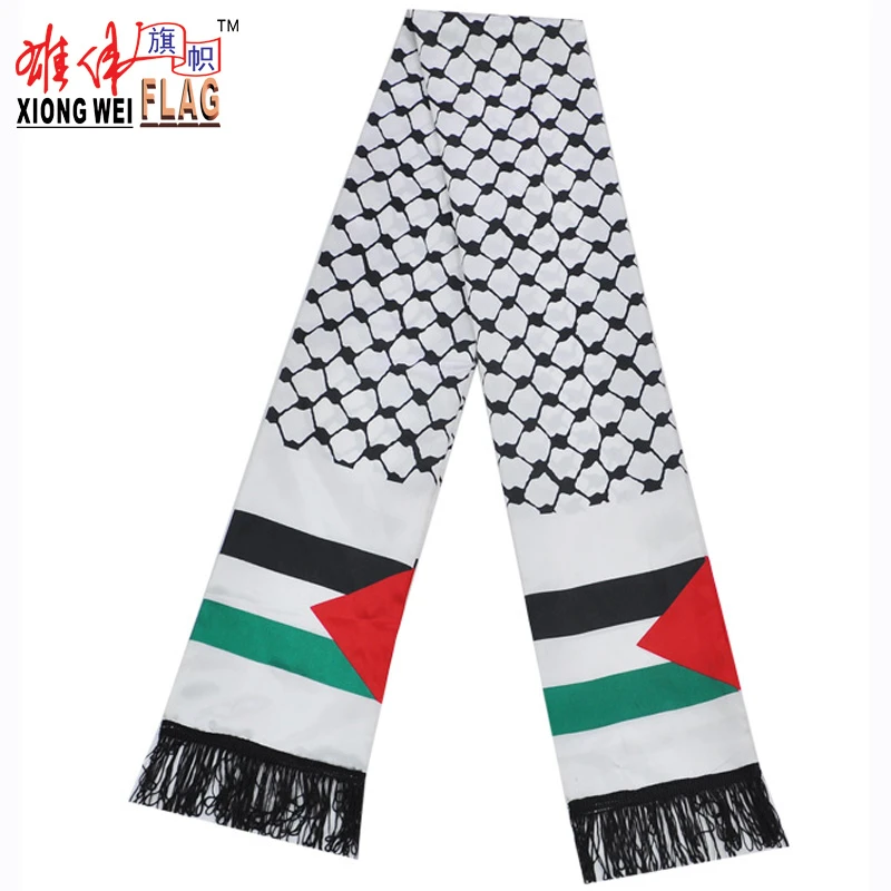 Wholesale custom satin material Palestinian player scarf