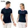 Wholesale Custom Work Polo Shirt OEM High Quality Embroidery Logo Dark Blue Business Men Silm Fit Quick Dry 100% Cotton T Shirt