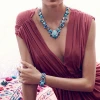 Wholesale Elegant Glass Crystal Bright Color Statement Necklace Fashion Accessories Costume Jewelry