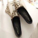Wholesale Fashion Girls Ladies Pointed Toe Crystal Rhinestone Ballet Flats Woman Flats