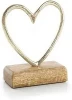 wholesale handmade Small Heart Figurine Metal & Wood Gold Decoration  for Wedding  and Birthday or valentines day gift