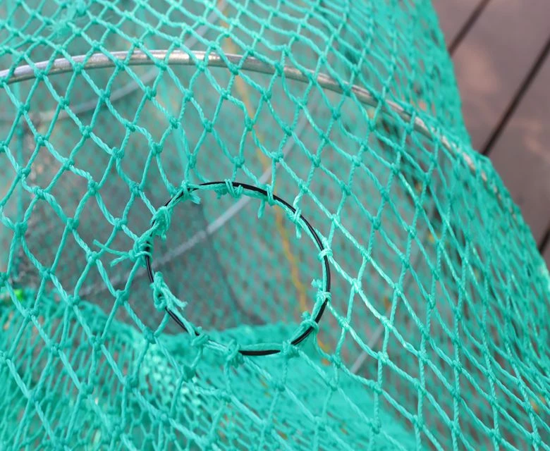 Wholesale high quality 76 * 160cm large cage with escape hole polyester net square cage crab crayfish trap