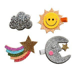 Wholesale high quality handmade shiny glitter hair clips for children