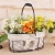 Import Wholesale Home Decor Picnic Oval Dark Brown Big Metal Wire Fabric Food Fruit Mix Storage Flower Basket With Handles from China