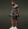 Wholesale Mens Hot-Selling Style Short-Sleeved Suit Summer Wear New Fitness Leisure Camouflage Sports Wear Two-Piece Suit