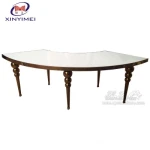 Wholesale Morden Design Dining Room Furniture Banquet Event Party Wedding Marble Top Stainless Steel Dining Table