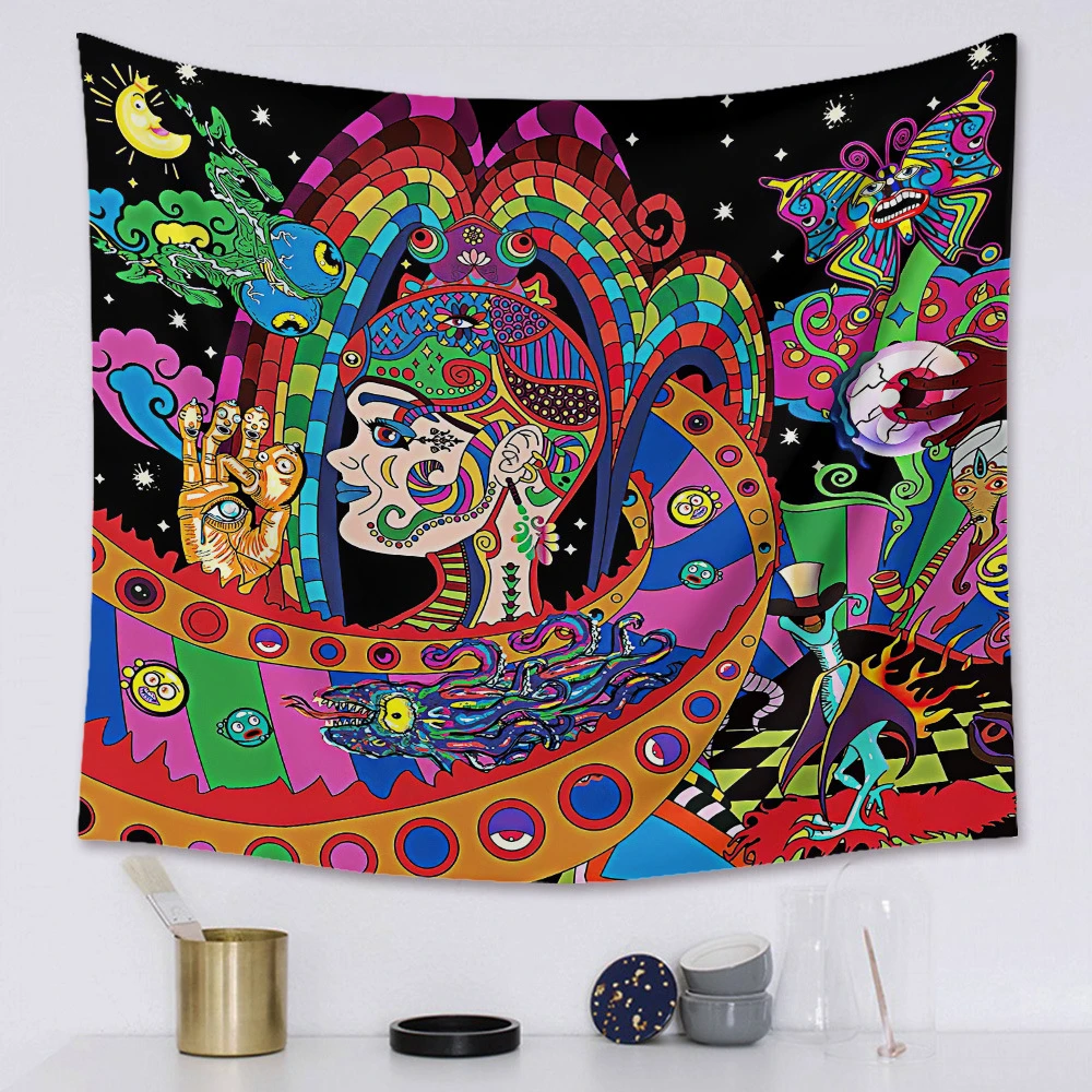 wholesale ready made colorful religious psychedelic tapestry wall hangings