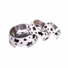 Wholesale round cartoon print quality feeder cat dog bowl cow anti slip stainless steel melamine pet bowl