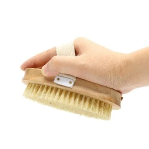 Wholesale Skin Care Nylon Material And Natural Color Body Cleaning Brush With Massage Beads Without Handle