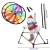 Wind Spinner Christmas  man on Bike 3D Colorful Wheel Stand Decor Windmill for Farm Yard Lawn