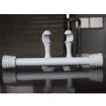 Window Wood Curtain Finials Bracket White Curtain Pole Set 28MM Curtain Rod