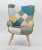 Import Wingback Arm chair Set Modern Patchwork Accent Chair with Footrest Living Room Leisure Chair from China