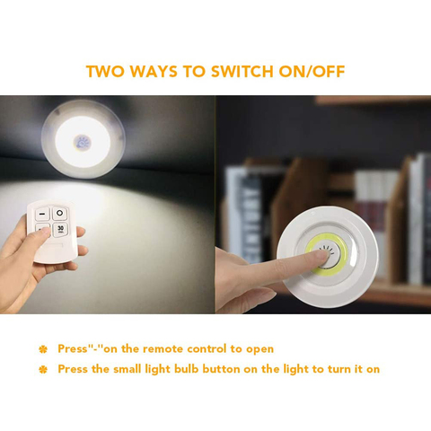 Buy Wireless Led Puck Light 3 Pack With Remote Control Under Cabinet ...
